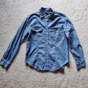 Liz Wear Button Down Denim Shirt